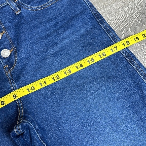 Levi’s Mile High Rise Cropped Wide Leg Jeans Button-Fly Blue Women’s Sz 25 - Picture 10 of 13